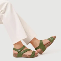 Women Josef Seibel All-Leather Touch-Fasten Sandals -