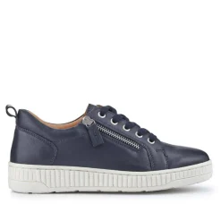 Women Jones Bootmaker Azure Leather Wide-Fit Trainers -