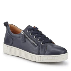 Women Jones Bootmaker Azure Leather Wide-Fit Trainers -