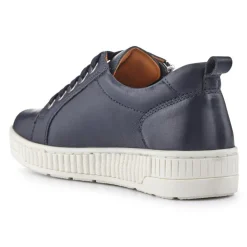 Women Jones Bootmaker Azure Leather Wide-Fit Trainers -