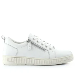 Women Jones Bootmaker Azure Leather Wide-Fit Trainers -