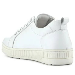 Women Jones Bootmaker Azure Leather Wide-Fit Trainers -