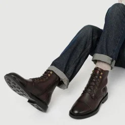 Jones Bootmaker Davide Leather Wide-Fit Military Boots -