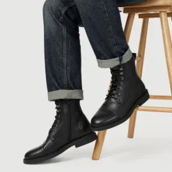 Jones Bootmaker Davide Leather Wide-Fit Military Boots -
