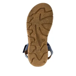 Women Josef Seibel Dual Touch-Fastening Leather Sandals - Blue
