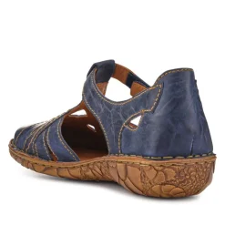 Women Josef Seibel Enclosed-Heel Leather Sandals - Navy