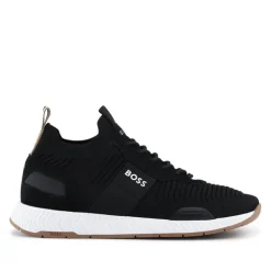 Hugo Boss Knitted-Upper Trainers W/ Branding & Suede Trims -