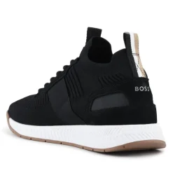 Hugo Boss Knitted-Upper Trainers W/ Branding & Suede Trims -