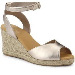 Women Jones Bootmaker Leather Wedge-Heeled Sandals -