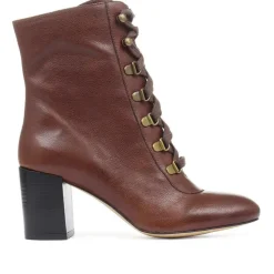 Women Jones Bootmaker Liana Lace-Up Heeled Ankle Boots -