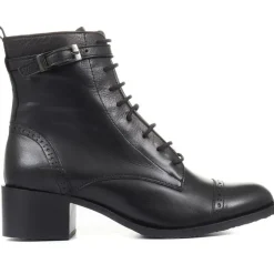 Women Jones Bootmaker Madie Heeled Leather Ankle Boots -