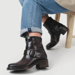 Women Jones Bootmaker Madonna Chunky Leather Ankle Boots -