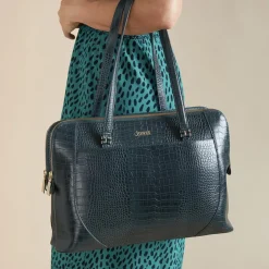Women Jones Bootmaker Wynter Croc Leather Shoulder Bag -